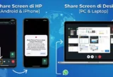 Cara Share Screen WhatsApp di HP dan Laptop