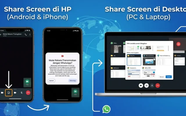 Cara Share Screen WhatsApp di HP dan Laptop